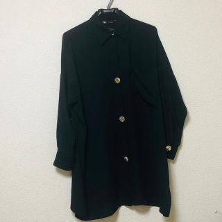 ザラ(ZARA)の試着のみ♡ZARA BLACKロングシャツ　M size(シャツ/ブラウス(長袖/七分))