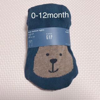 ベビーギャップ(babyGAP)の【新品】babygap くまさんタイツ　紺色(靴下/タイツ)