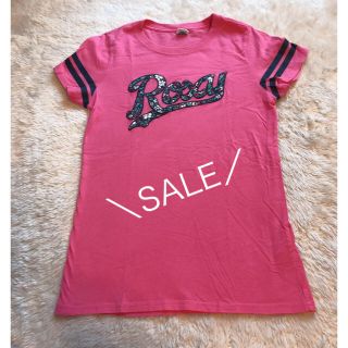 ロキシー(Roxy)の【ROXY】★花柄パッチワーク立体ロゴ入り★ショッピングピンク半袖Tシャツ★(Tシャツ(半袖/袖なし))