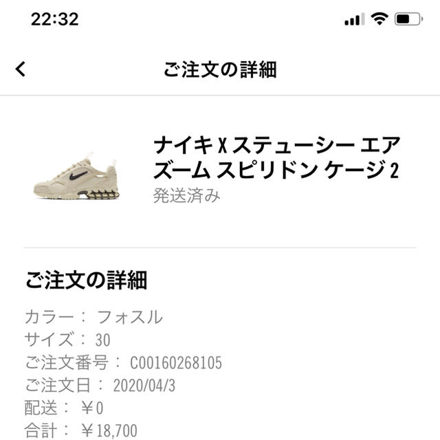 未使用　NIKE STUSSY AIRZOOM SPIRIDON FOSSIL 3