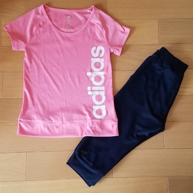 adidas(アディダス)の★アディダス Tシャツ&ユニクロ クロップドパンツ キッズ/ベビー/マタニティのキッズ服女の子用(90cm~)(パンツ/スパッツ)の商品写真