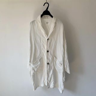 ネストローブ(nest Robe)の美品！UNIVERSAL TISSU ユニヴァーサルティシュ　リネンコート　白(スプリングコート)