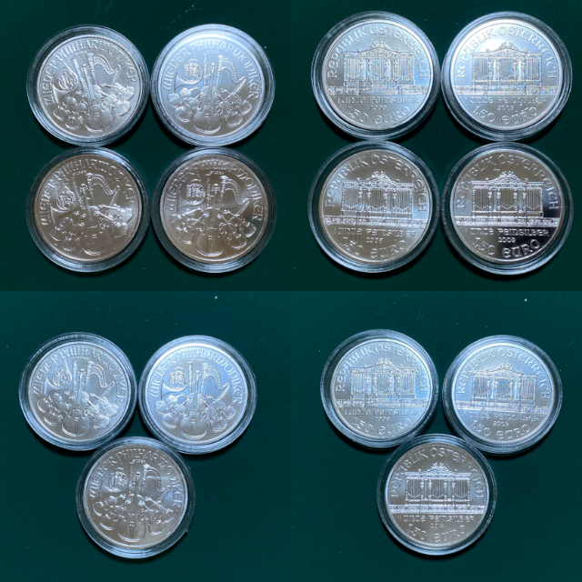 1オンス銀貨9枚セット（ウィーンフィルハーモニー）