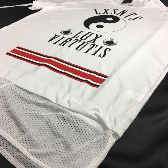 新品 L.A.SAINTS メッシュ 切り替え オーバーサイズ テープ Tシャツの ...