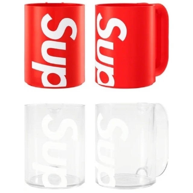 Supreme Heller Mug Clear x2 Red x2(2セット)