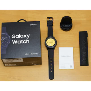 サムスン(SAMSUNG)のGalaxy Watch（ギャラクシーウォッチ）42mm 黒 スマートウォッチ(腕時計(デジタル))