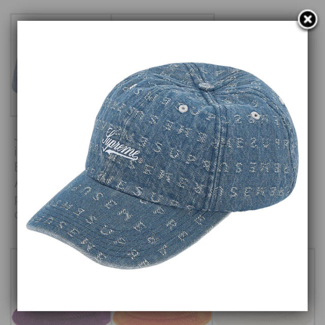 メンズsupreme jacquard logos denim 6-panel