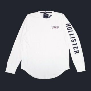 ホリスター(Hollister)の★新品★ホリスター★アップリケロゴ長袖Tシャツ (White/L)(Tシャツ/カットソー(七分/長袖))