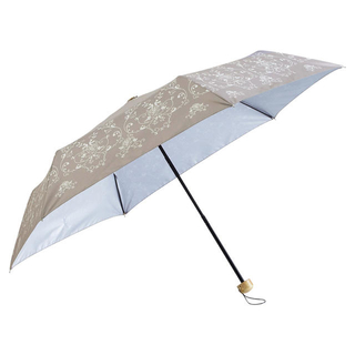 紫外線対策も大人可愛いく♪「ローズ柄晴雨兼用折りたたみ傘　グレー」新品♪(傘)