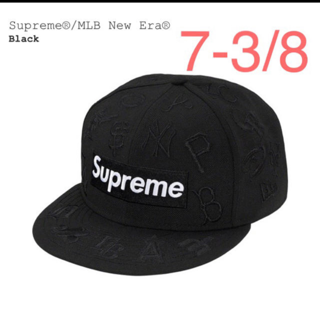 7-3/8 Supreme/MLB new era Box Logo Blackキャップ