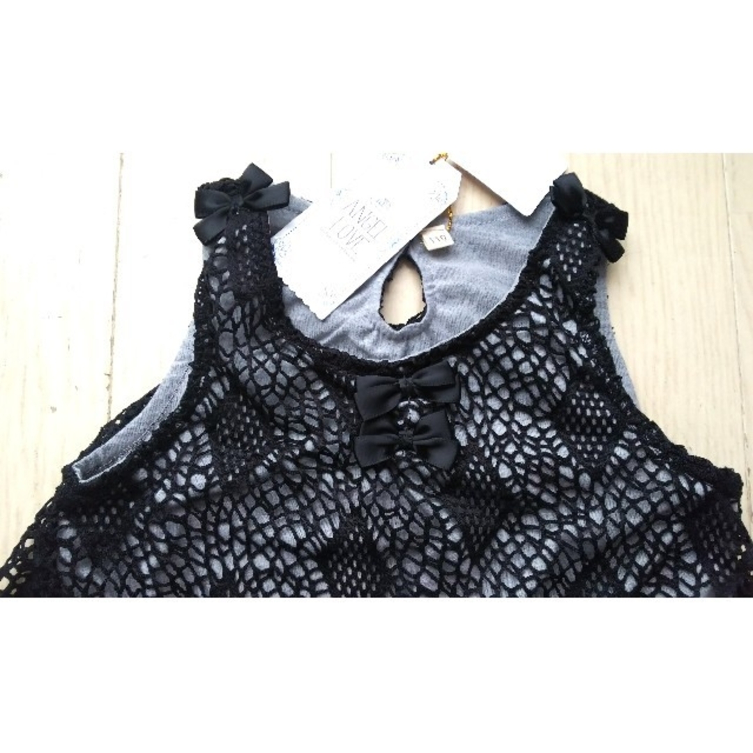 １１０★ANGEL LOVE★かわいいレースワンピース★新品 キッズ/ベビー/マタニティのキッズ服女の子用(90cm~)(ワンピース)の商品写真