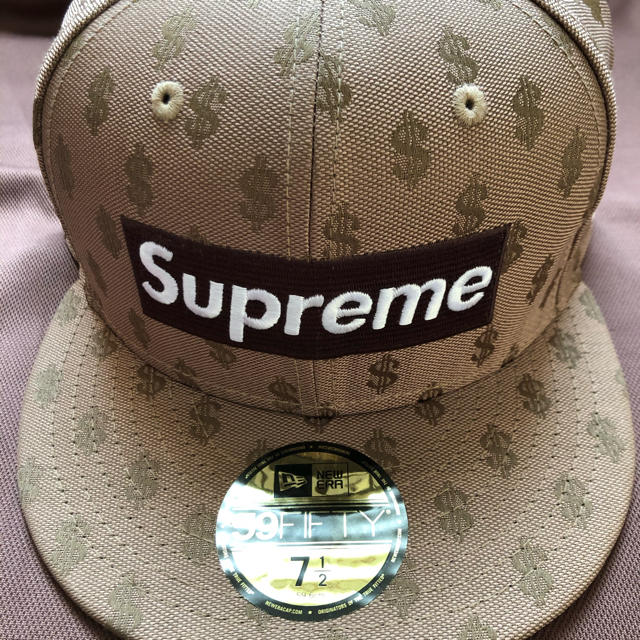 Supreme monogram cap ニューエラ ブラウン