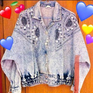 vintage denimjacket、guessデニムベスト、アメアパレギンス(Gジャン/デニムジャケット)