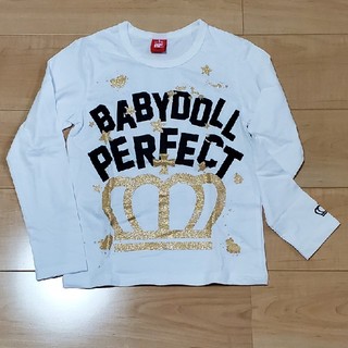 ベビードール(BABYDOLL)のベビードール ロンT ゴールドプリント 新品未使用(Tシャツ/カットソー)