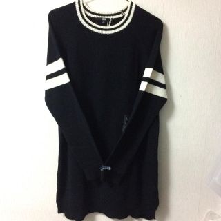 ユニクロ(UNIQLO)の未使用＊コットンカシミヤロングセーター黒(ニット/セーター)