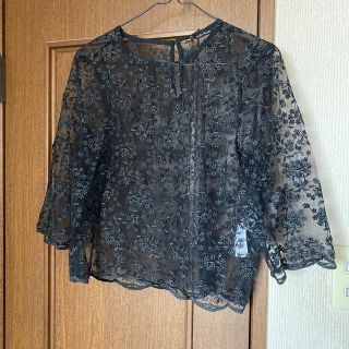 ザラ(ZARA)のZARA レーストップス　L(カットソー(長袖/七分))