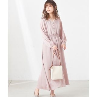 ナチュラルクチュール(natural couture)の変形シャーリングレディロングワンピース ナチュラルクチュール(ロングワンピース/マキシワンピース)