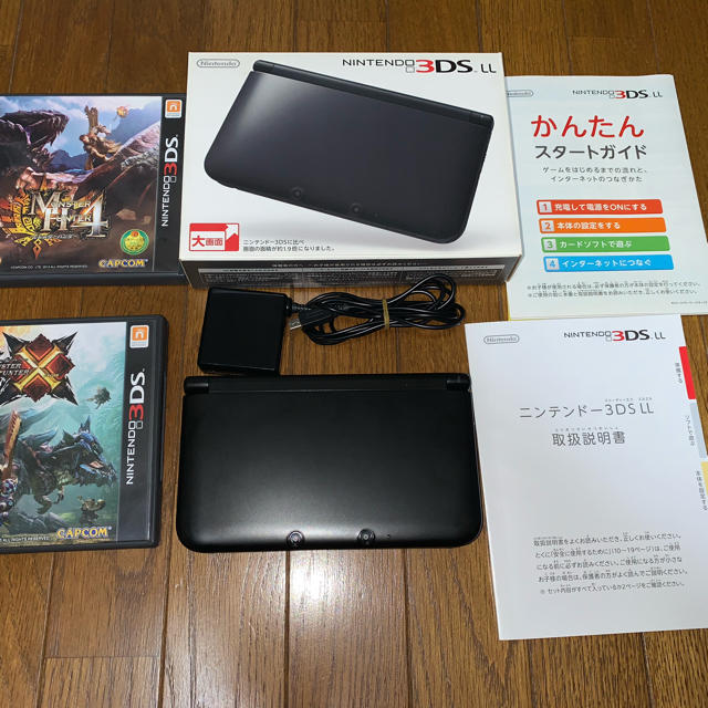 ゲームソフトゲーム機本体Nintendo 3DS  LL 本体ブラック　モンハンセット