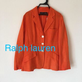 ラルフローレン(Ralph Lauren)の【お値下げ】Ralph lauren リネン  ジャケット　オレンジ  9(テーラードジャケット)