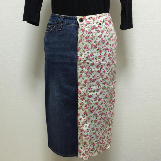 D&G(ディーアンドジー)のD&G♡デニム＆花柄タイトスカート レディースのスカート(ひざ丈スカート)の商品写真
