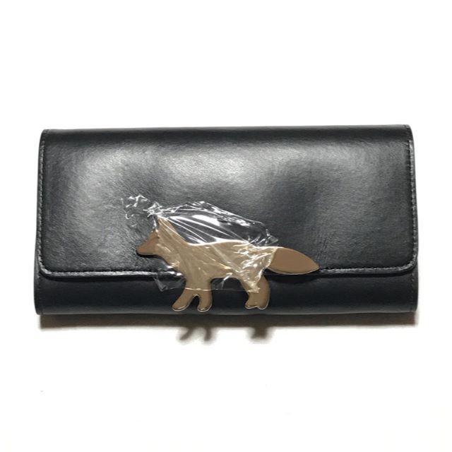 MAISON KITSUNE' - メゾンキツネ プレート付き 長財布 新品の MAISON KITSUNE' - メゾンキツネ プレート付き 長財布 新品の