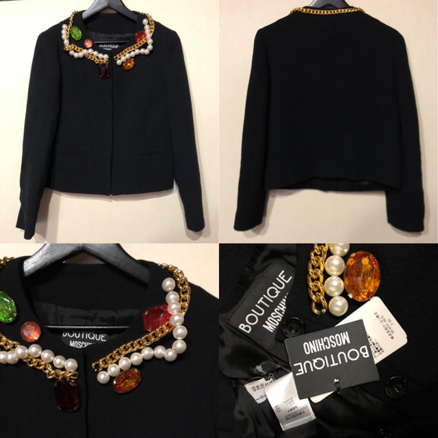 売切り特価 【美品】BOUTIQUE MOSCHINOモスキーノビジュージャケット40