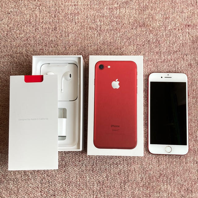 【在庫あり】 iPhone - iPhone7 128GB SIMロック解除済 PRODUCT RED スマートフォン本体