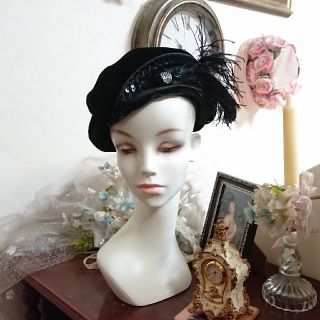 カシラ(CA4LA)のカールっち様専用 80s vintage hat ヴィンテージ ベロア ベレー帽(ハンチング/ベレー帽)