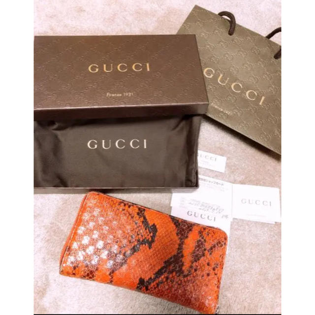 GUCCI オレンジマイクロGUCCIシマ　パイソン