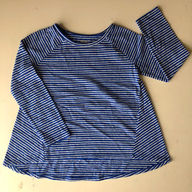 Old Navy(オールドネイビー)の美品　OLD NAVY ボーダー　Aライン　ロンT キッズ/ベビー/マタニティのキッズ服女の子用(90cm~)(Tシャツ/カットソー)の商品写真