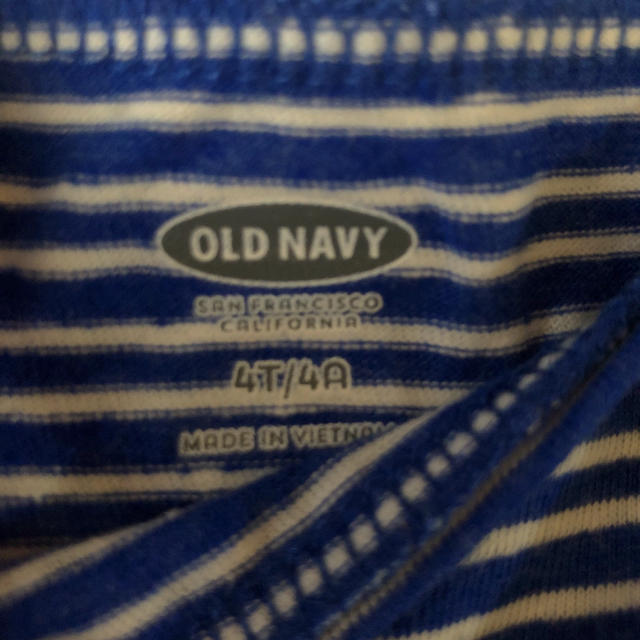 Old Navy(オールドネイビー)の美品　OLD NAVY ボーダー　Aライン　ロンT キッズ/ベビー/マタニティのキッズ服女の子用(90cm~)(Tシャツ/カットソー)の商品写真