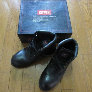 エドウィン(EDWIN)のEDWIN ED-9500 ワークブーツ　黒　26.5ｃｍ　中古　革(ブーツ)