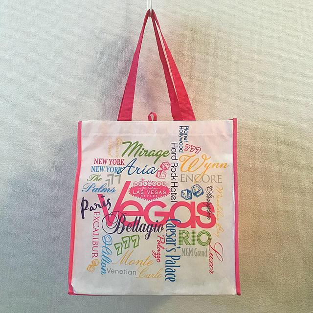 ラスベガス土産 エコバッグ ピンク レディースのバッグ(エコバッグ)の商品写真