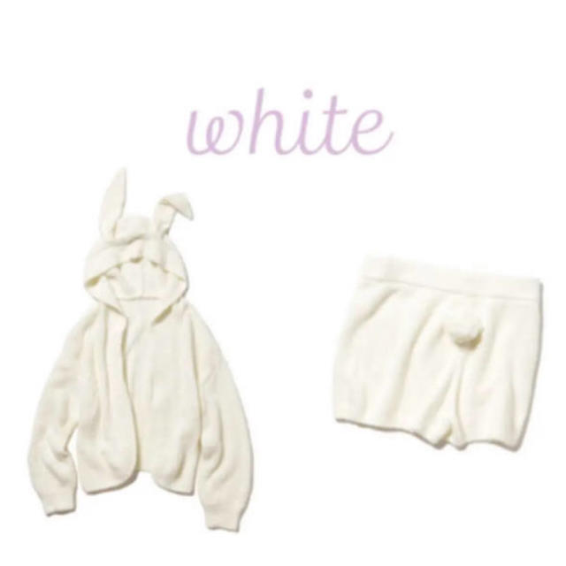 レディース新品 ☆ BUNNYフェザーフードカーディガン ＆ショートパンツ