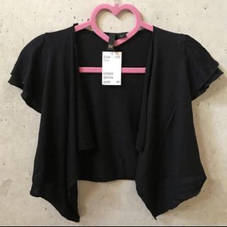 エイチアンドエム(H&M)の★エイチアンドエム★ボレロ カーディガン 黒 サイズ32(XS) 新品 ホツレ有(ボレロ)