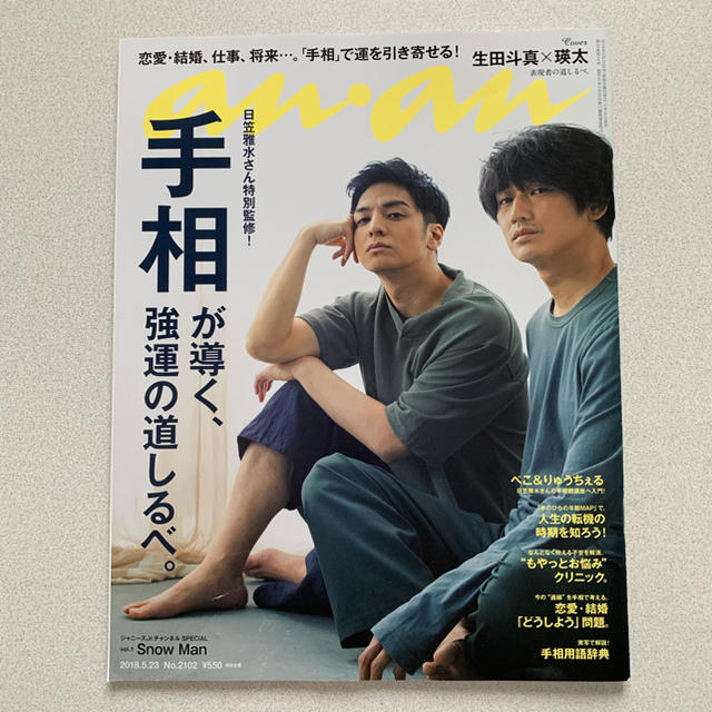 マガジンハウス(マガジンハウス)のanan No.2102  生田斗真×瑛太 エンタメ/ホビーの雑誌(その他)の商品写真