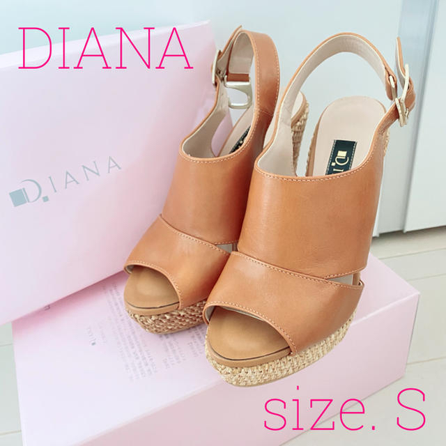 DIANAダイアナ⭐︎エナメルキャメルブラウン⭐︎ウェッジソールサンダル・23cm