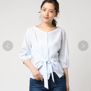 ミッシュマッシュ(MISCH MASCH)の♥️新品♥️MISCH MASCH ウエストリボンストライプシャツ(シャツ/ブラウス(長袖/七分))