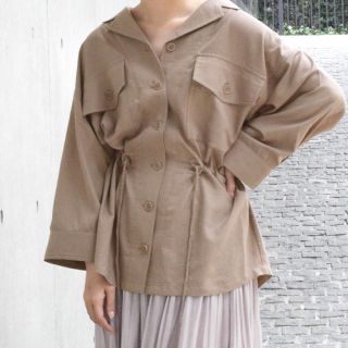 ダブルクローゼット(w closet)のwcloset  ダブルクロゼット　ウエストスピンドル　7分袖　開襟　ブラウス(シャツ/ブラウス(長袖/七分))