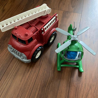 ボーネルンド(BorneLund)のグリーントイズ　おもちゃ消防車ヘリコプター(ミニカー)
