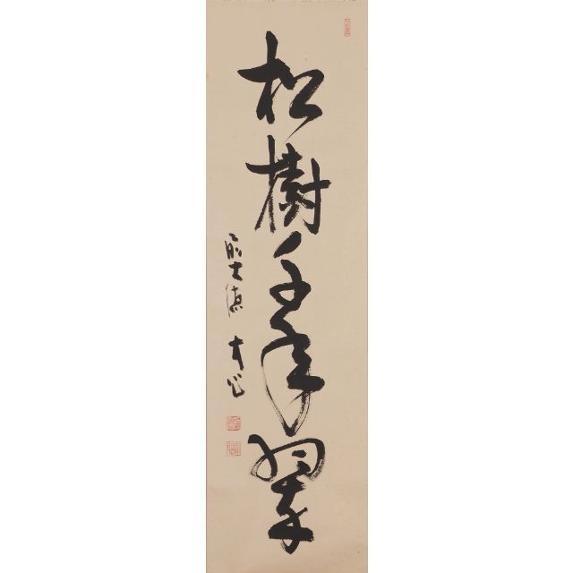 真作】掛軸 大徳寺 小室大心『松樹千年翠』紙本 共箱付 掛け軸 x03874