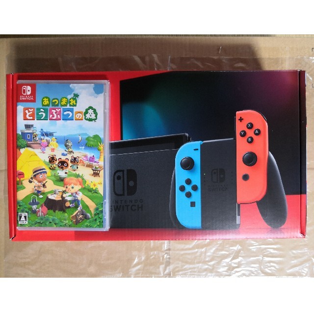 【お気に入り】 Nintendo Switch 新品　任天堂スイッチ(ネオン)　どうぶつの森ソフト付き - 家庭用ゲーム機本体