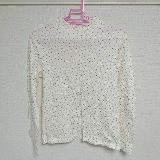 長袖 Tシャツ  白  赤  小花  (カットソー(長袖/七分))