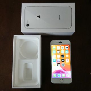 アイフォーン(iPhone)のiphone8 64GB Silver softbank simロック解除済(スマートフォン本体)