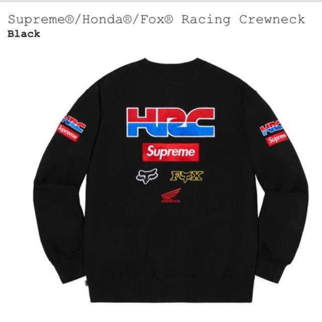 Supreme®/Honda®/Fox® Racing Crewneck 黒S