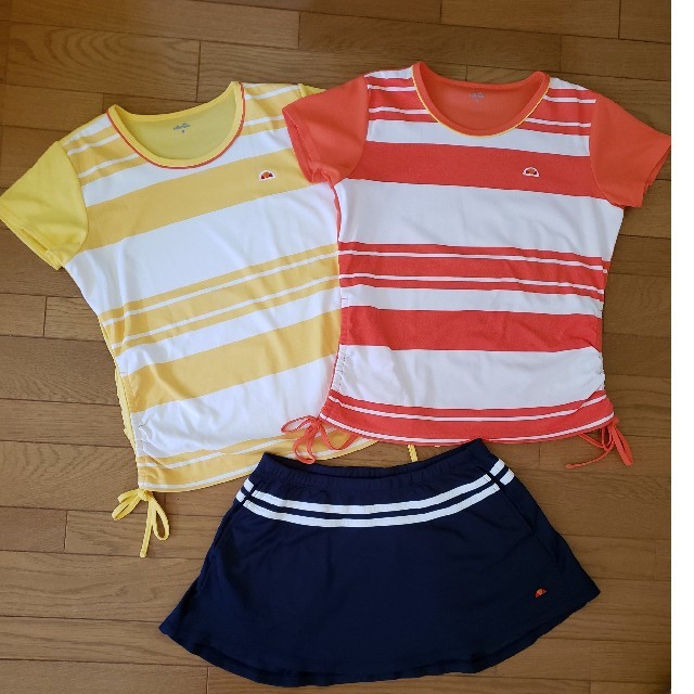 値下♪美品【ellesse】ゲームシャツ　２枚★Ｌ+スコート★Ｍ　３枚セット