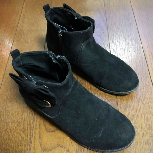 ZARA(ザラ)のZARAGIRL スエードハーフブーツ　21cm キッズ/ベビー/マタニティのキッズ靴/シューズ(15cm~)(ブーツ)の商品写真