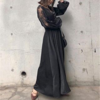 アメリヴィンテージ(Ameri VINTAGE)のAMERI UNDRESSED GRACEFUL HALF LACE DRESS(ロングワンピース/マキシワンピース)