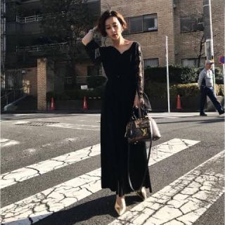 アメリヴィンテージ(Ameri VINTAGE)のAmeri LACE SLEEVE REFINED DRESS(ロングドレス)