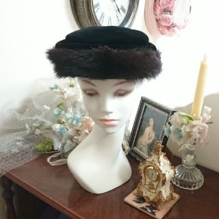 カシラ(CA4LA)の50s vintage head dress ヴィンテージ ミンク ベロア 帽子(ハット)